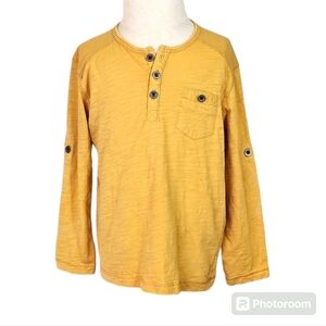 Zara Baby Boy Mustard Yellow Long Sleeve Henley Shirt | Size 2/3 Years